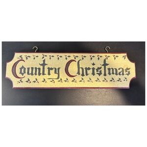 Vintage Country Christmas Wood Wall Plaque